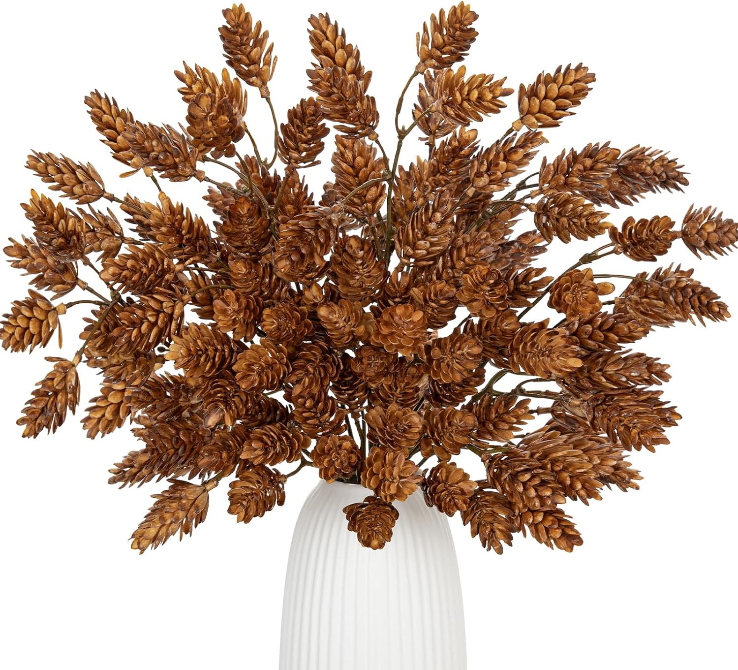 6 Pcs Brown Artificial Fall Hops Stems 20" Hops Branches for Home Decor | Amazon (US)