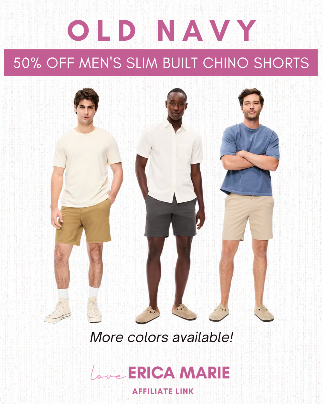 If you need a reliable pair of shorts for your husband or son, check these Old Navy Chinos for under $15! That is 50% OFF the regular price! Available in a wide range of colors and sizing up to 4XL. Such a solid deal for a summer staple! 😍 

 

#LTKootd #LTKSaleAlert #LTKMens