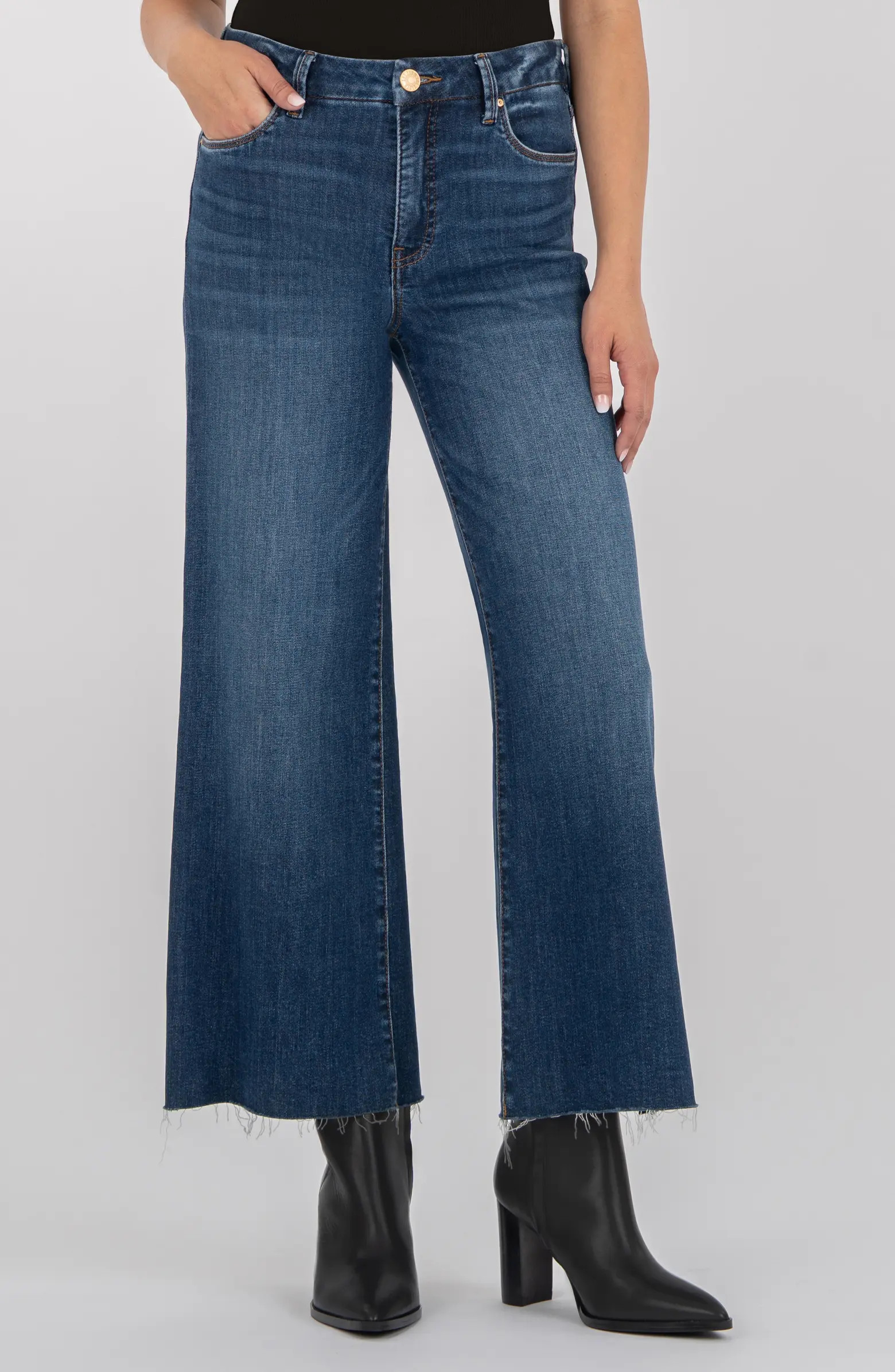 KUT from the Kloth Raw Hem Wide Leg Jeans | Nordstrom | Nordstrom