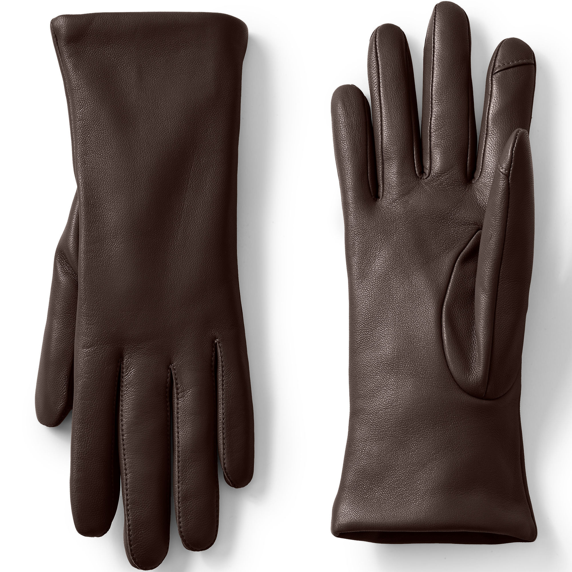 Women's EZ Touch Screen Cashmere Lined Leather Gloves | Lands' End (US)