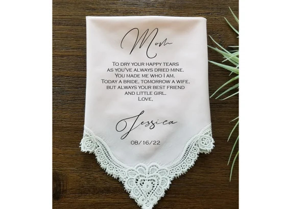 Mother of the Bride Handkerchief From Bride Wedding - Etsy | Etsy (US)