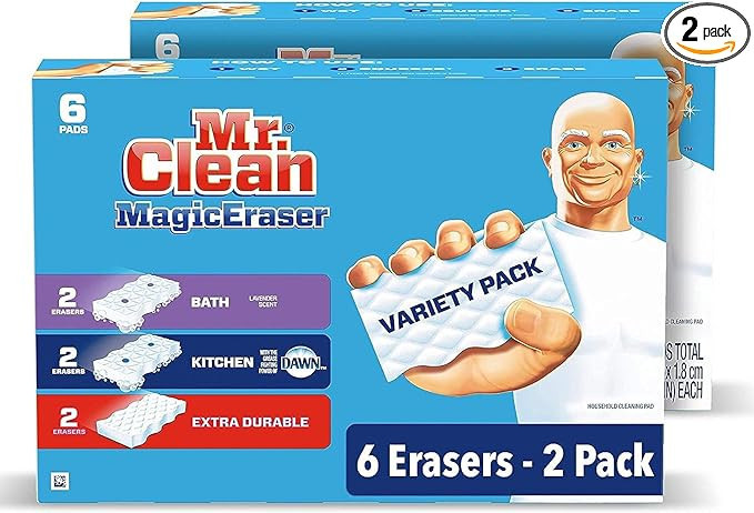 Mr. Clean Magic Eraser Variety Pack (with Bath, Kitchen, and Extra Durable Cleaning Pads), Bathro... | Amazon (US)