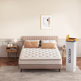 12 in. Medium Hybrid Memory Foam Innerspring Euro Top Queen Mattress | The Home Depot