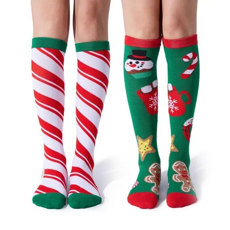 Joyfy 2 Pairs Christmas Socks for Women Funny Crazy Holiday Christmas Socks for Adults Christmas Gifts for Women | Walmart (US)
