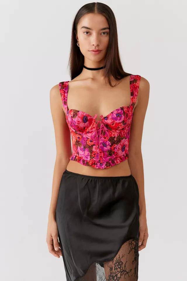 For Love & Lemons Lauren Floral Corset Top | Urban Outfitters (US and RoW)