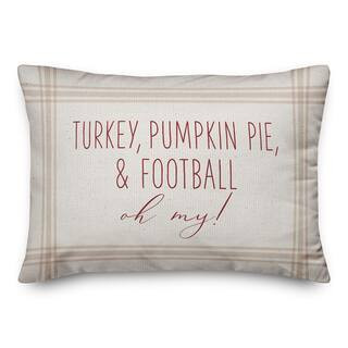 Turkey Pumpkin Pie And Football Throw Pillow By Designs Direct in White | 14" x 20" | Michaels® | Michaels Stores