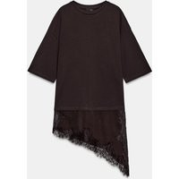 Zara - Combination Lace T-Shirt - Chocolate - S - Woman | Zara US