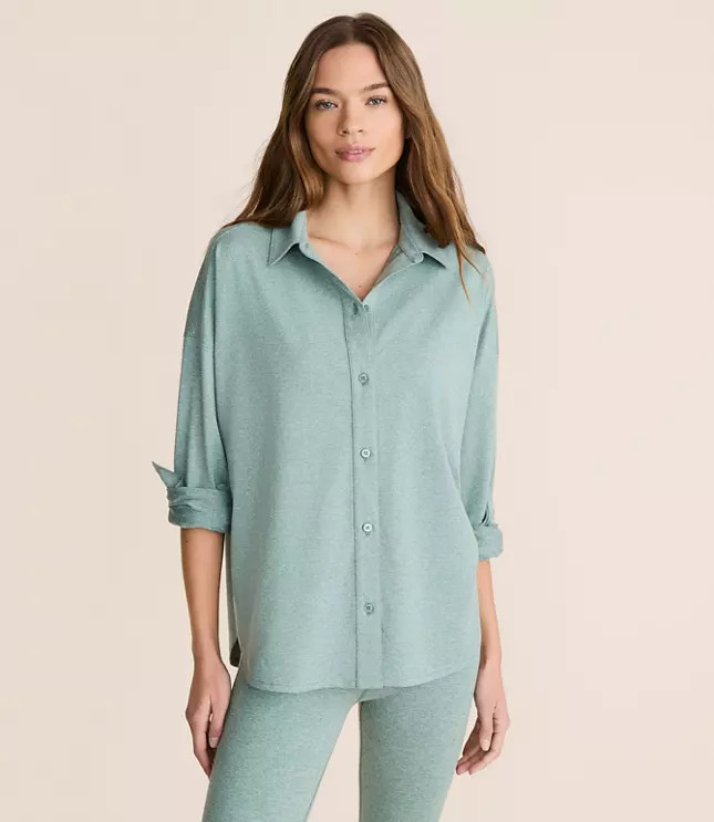 Lou & Grey Heathered Brushedsoft Shirt | LOFT