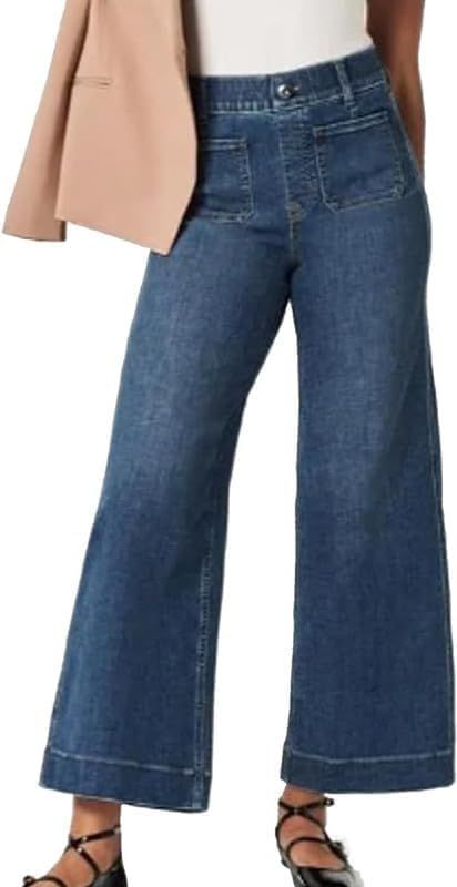 Oprah's Favorite - Tummy Control Sailor Wide Leg Trouser | Chiccurva Jeans | Wide Leg Cropped Den... | Amazon (US)