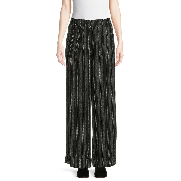 Time and Tru Women's Smocked Waist Linen Pants | Walmart (US)
