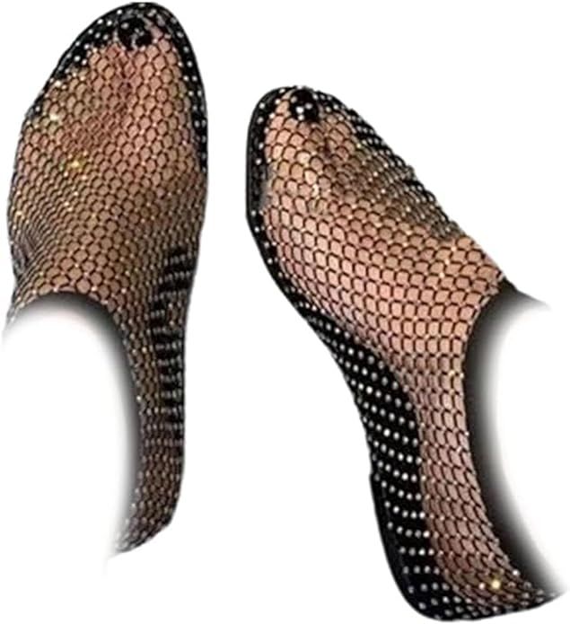 Glittery Stretchy Net Shoes, Ultra Comfortable Shiny Gem Mesh Flats, Shiny Stylish Flats Sparkle ... | Amazon (UK)