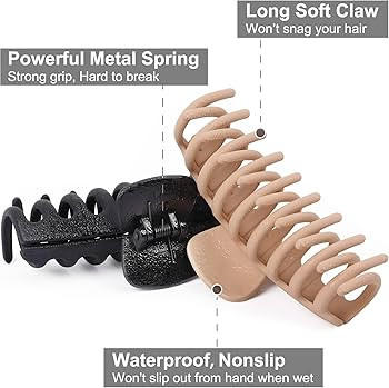 TOCESS Big Hair Claw Clips for Women Large Claw Clip for Thin Thick Curly Hair 90's Strong Hold 4... | Amazon (US)
