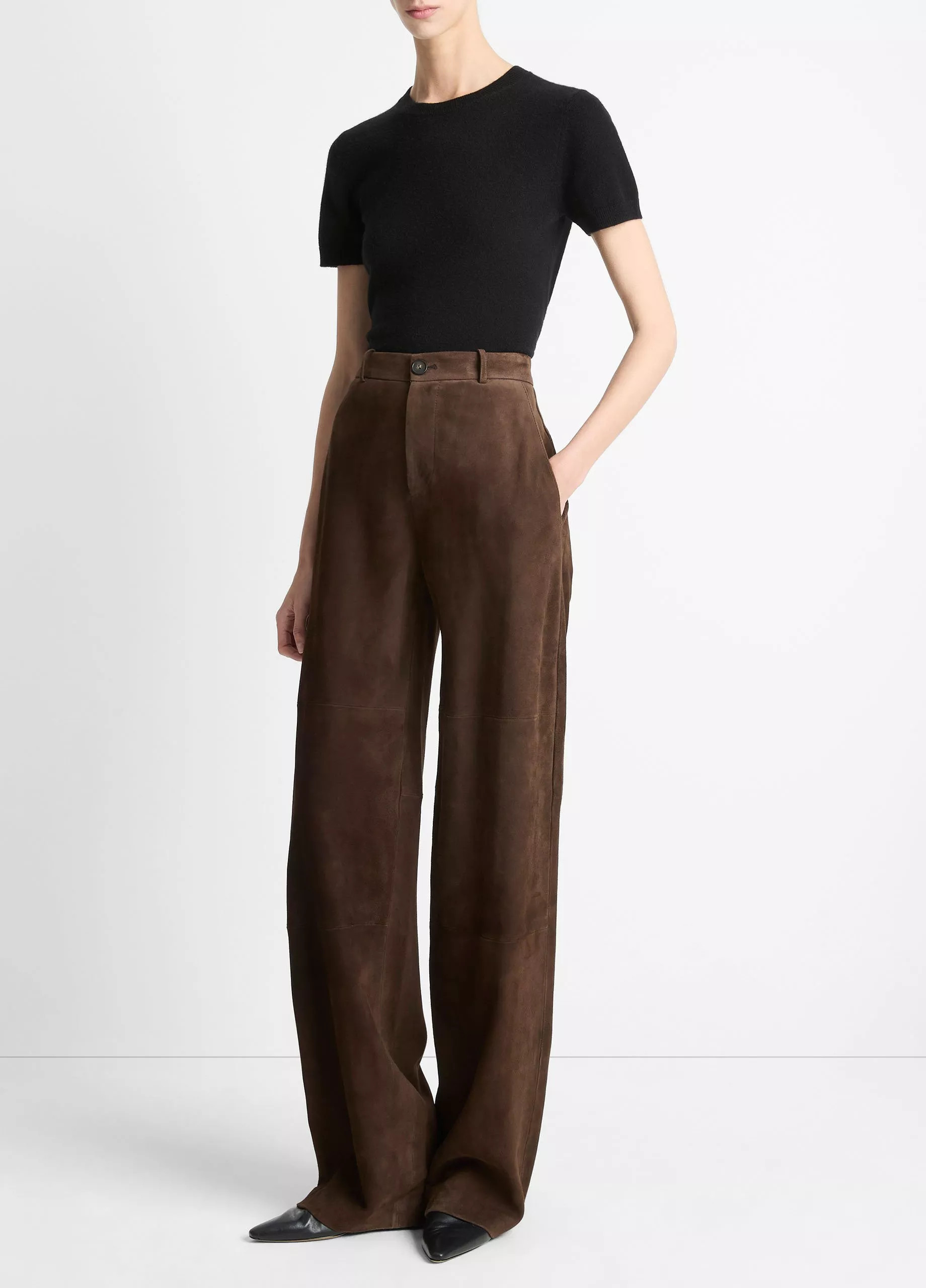 Suede Mid-Rise Trouser | Vince LLC