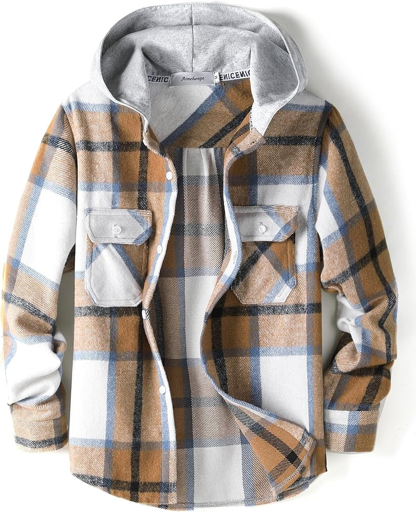 Plaid Hoodies Button Down Shirts Jacket Coats | Amazon (US)