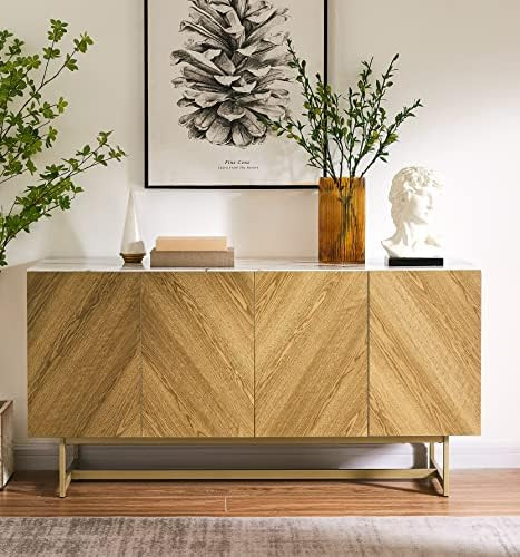 Roomfitters Mid-Century TV Stand, Media Console, Credenza Buffet Server with Tip-on Doors for Hid... | Amazon (US)