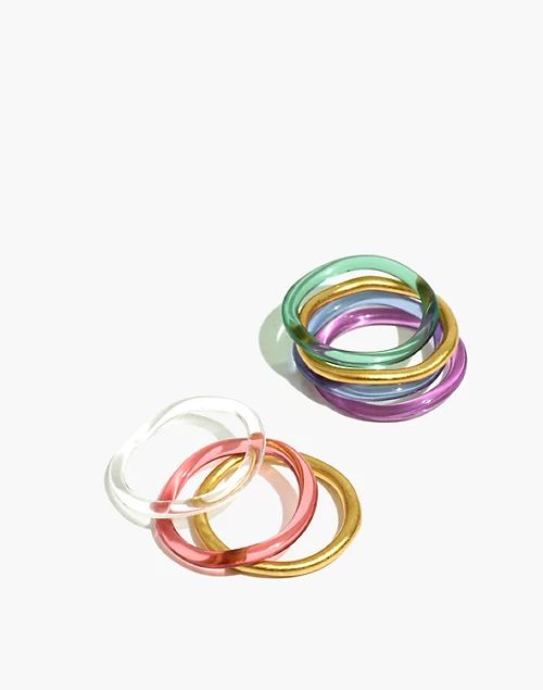 Rainbow Resin Stacking Ring Set | Madewell
