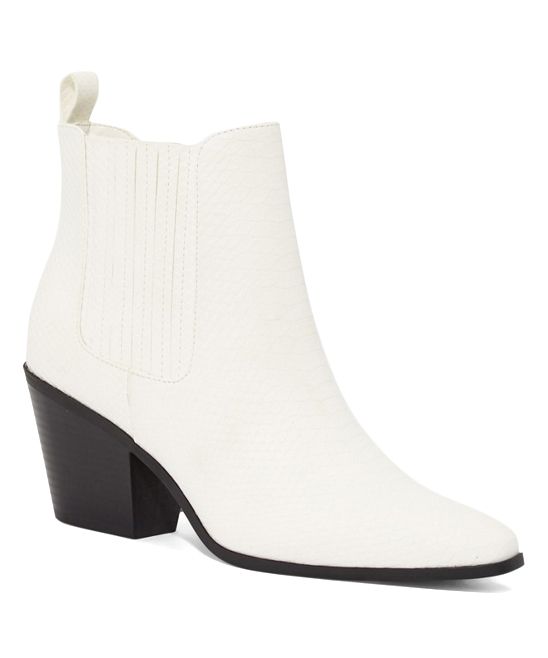 JustFab Women's Casual boots WHITE - White Elise Ankle Boot - Women | Zulily