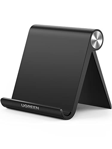 UGREEN Cell Phone Stand for Desk Phone Holder Foldable Portable Adjustable Compatible with iPhone 16 15 14 13 Pro Max, iPhone 12 11 Plus SE XS XR 8 7, Office Desk Travel Accessories, Black | Amazon (US)