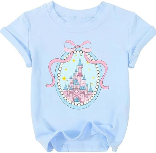 Magical Shirt for Girls Magic Kingdom Graphic Tshirt Cute Family Vacation Kids Short Sleeve Tops | Amazon (US)