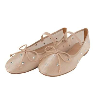 A Pair Nude Crystal Mesh Ballet Flats For Women Stretch Band Snip Toe Ballerinas Flats Gem Mary Jane Sparkly Flats | SHEIN