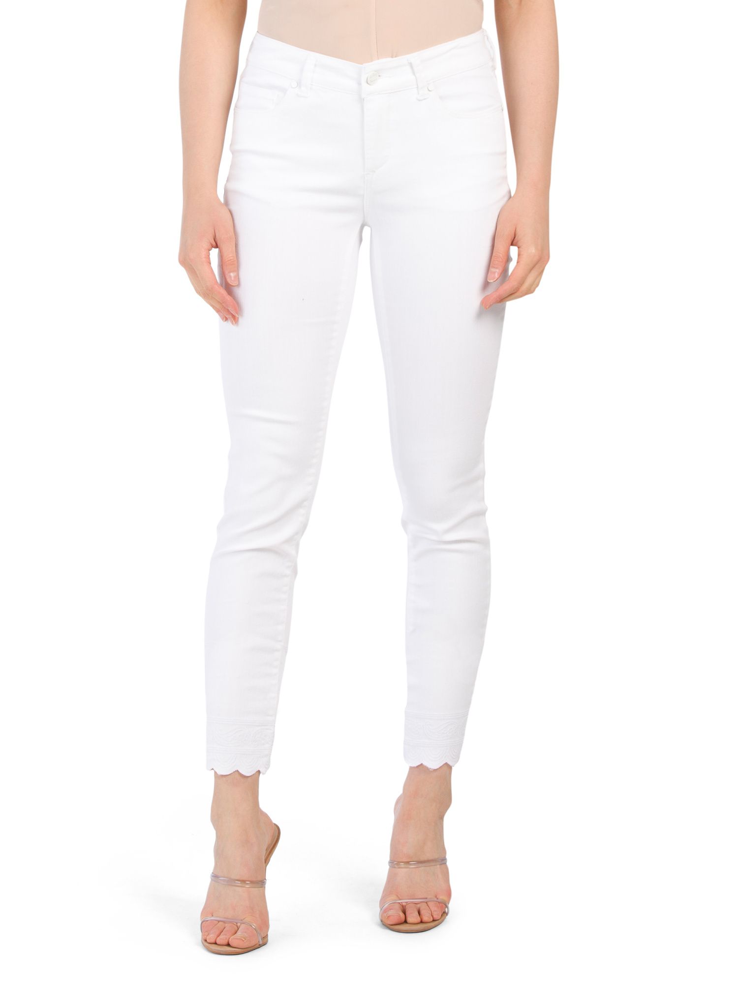 Petite Jeans With Embroidered Hem | TJ Maxx
