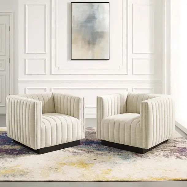 Conjure Channel Tufted Performance Velvet Swivel Armchair by Modway | Wayfair North America