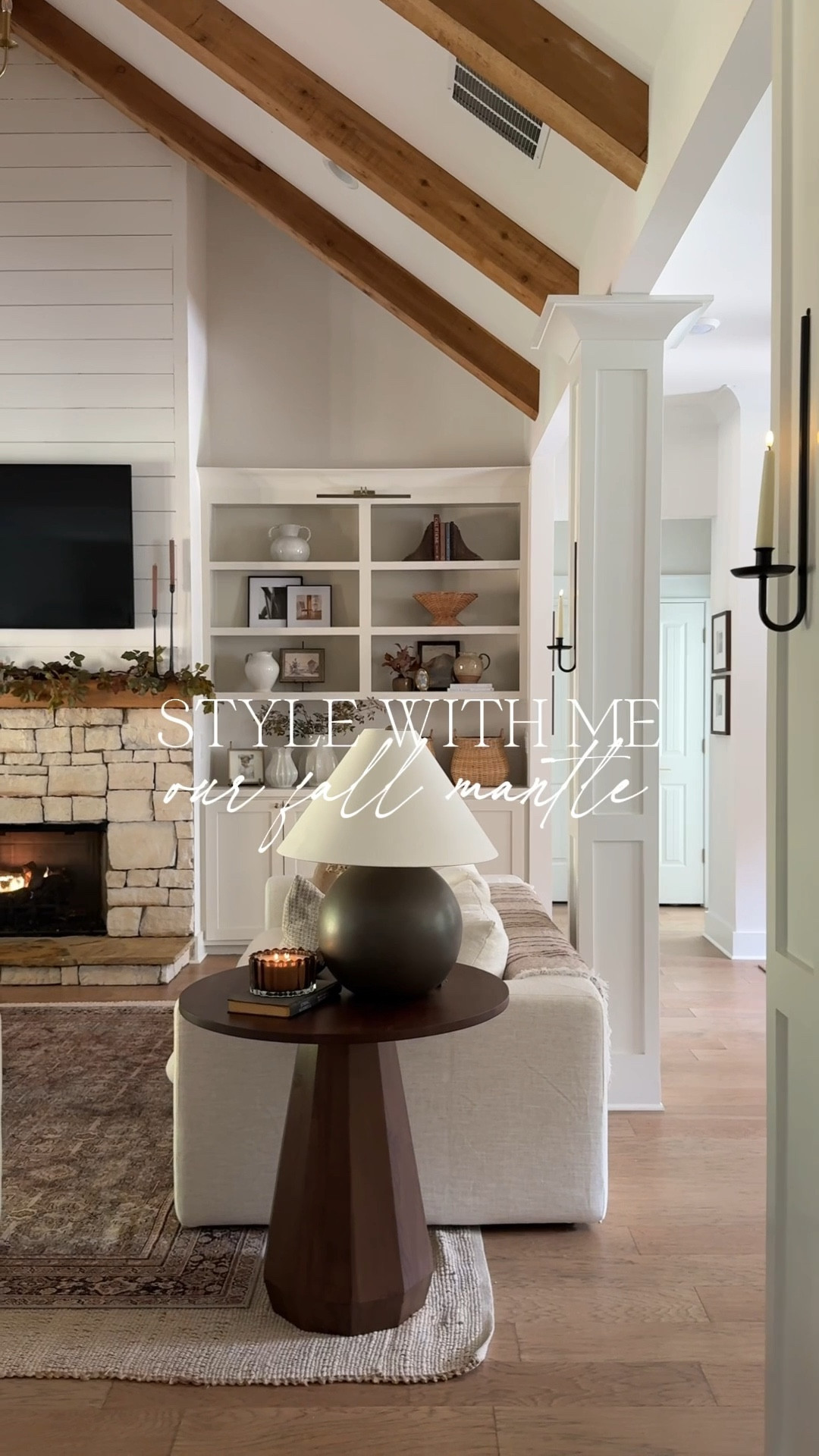 Our 2025 fall mantle is up and ready to welcome in autumn weather! 🍂 I’m layering in 4 of these burgundy branches to create this look! 

#LTKStyleTip #LTKHome #LTKSeasonal