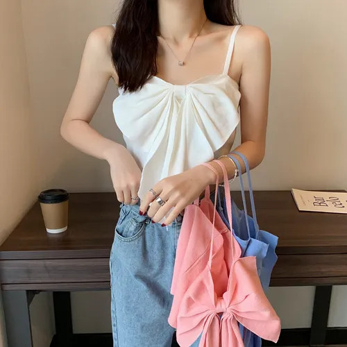 Nilopi - Front Bow Plain Camisole Top | YesStyle Global