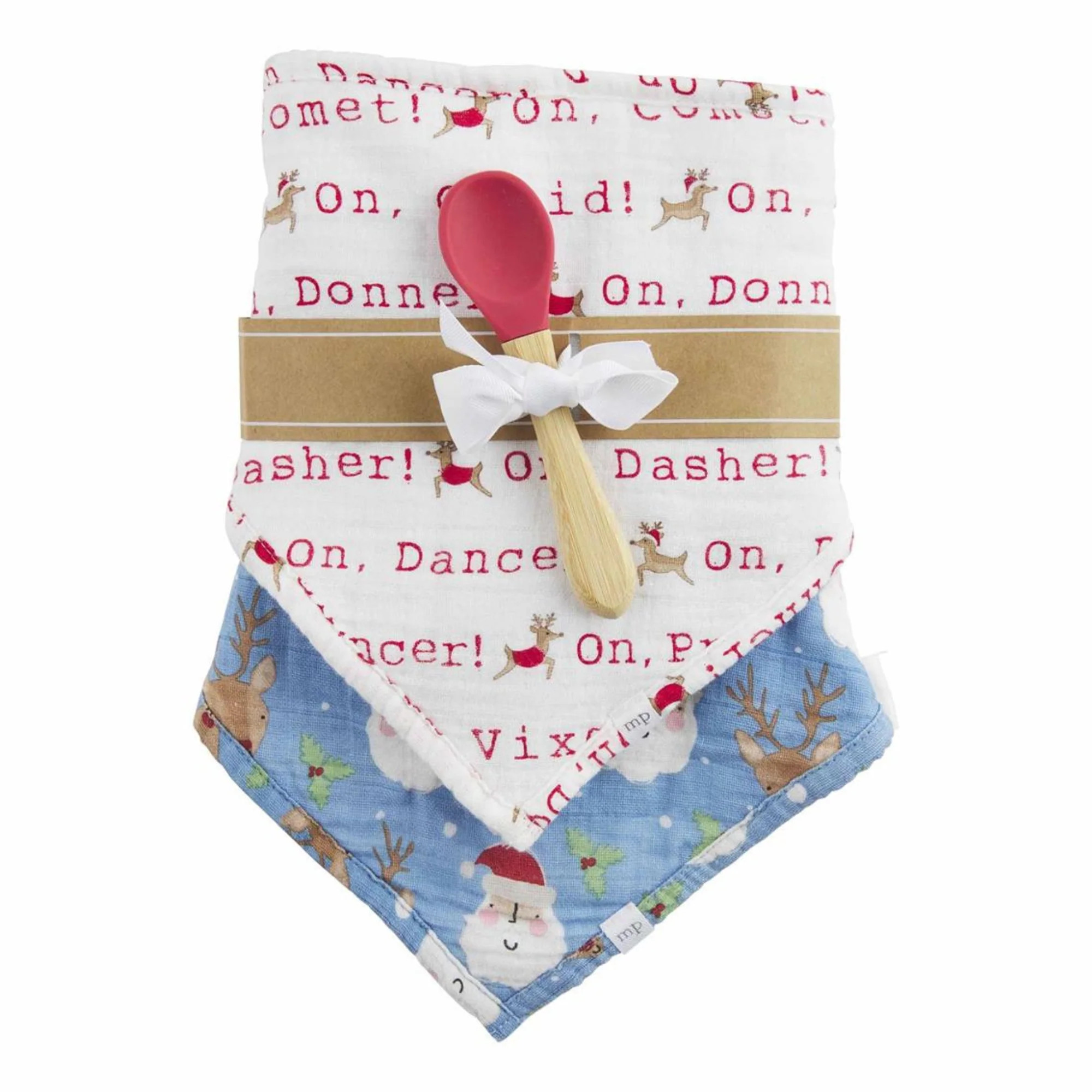 Muslin Bib & Spoon Set, Reindeer | SpearmintLOVE