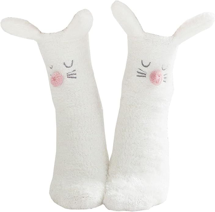 Slipper Socks Fuzzy Socks Fleece Crew Socks Animal Winter Socks for Women Girls | Amazon (US)