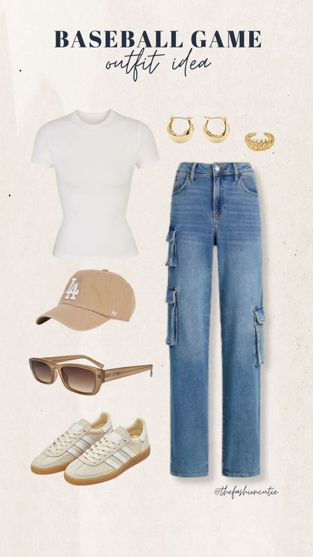 Sharing a baseball game outfit idea you’ll actually wear. I love this outfit it’s on trend, cute and functional. You can never go wrong with straight jeans, basic tee, sneakers and a hat. 

#LTKshoecrush #LTKstyletip #LTKfindsunder100