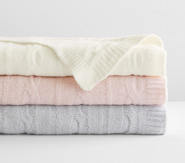 Fuzzy Luxe Cable Knit Baby Blanket | Pottery Barn Kids