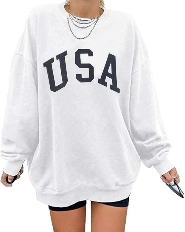 Women's Los Angeles California Oversized Batwing Long Sleeve Sweatshirts Crewneck Pullover Tops | Amazon (US)