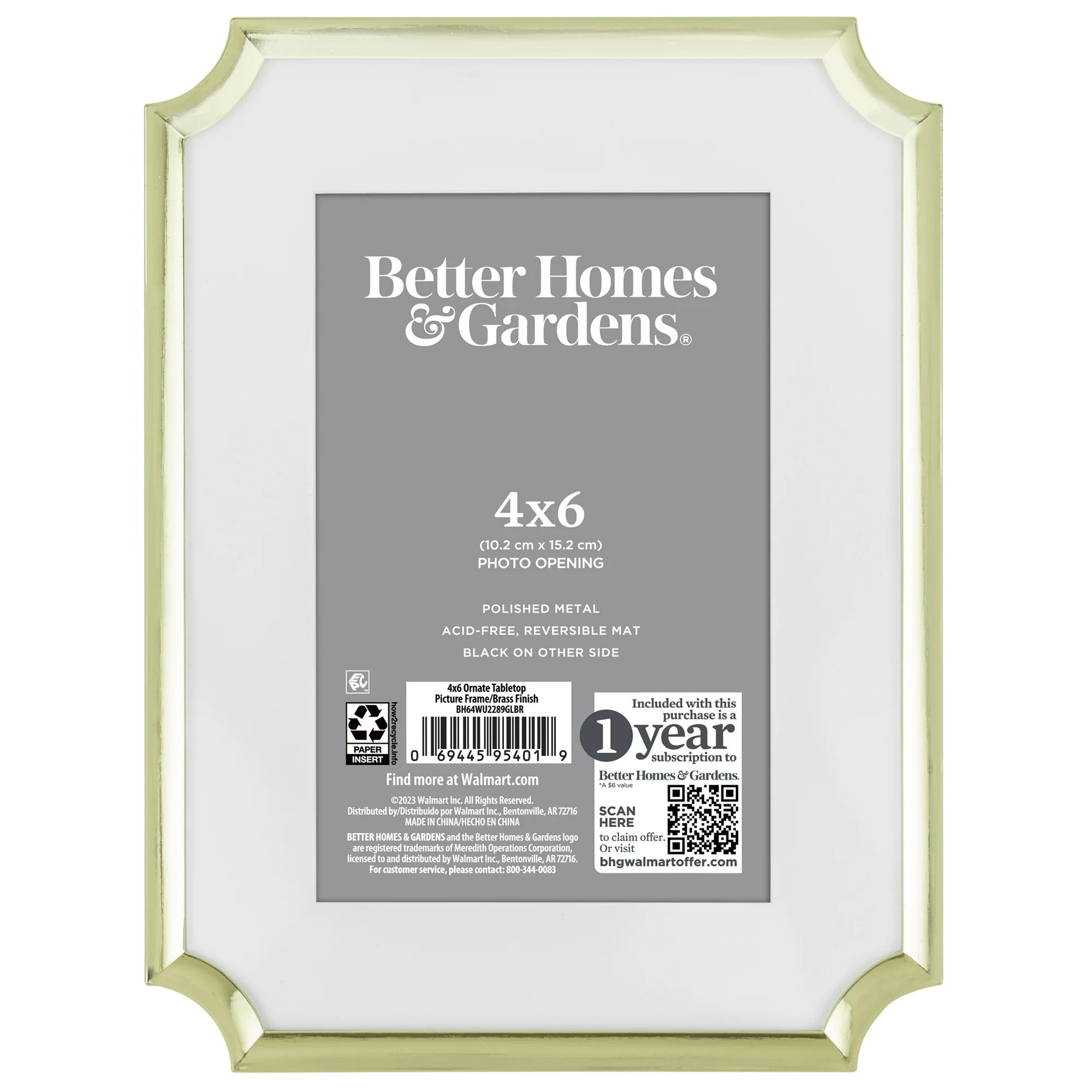 Better Homes & Gardens – 4x6 Picture Frame – Gold Ornate Matted Tabletop Photo Frame | Walmart (US)
