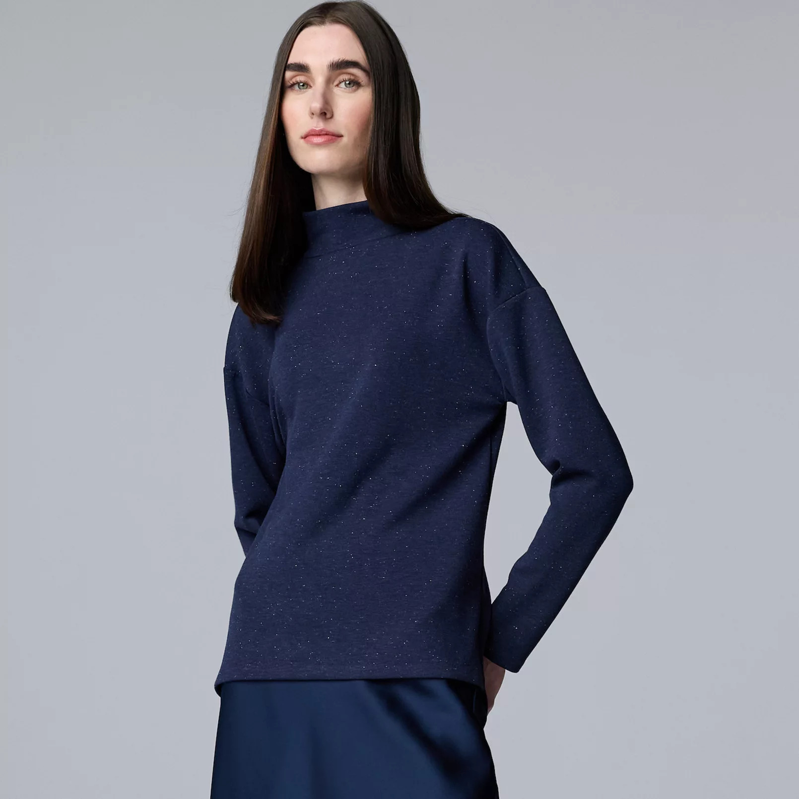 Women's Simply Vera Vera Wang Turtleneck Long Sleeve Scuba Top | Kohl's