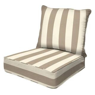Outdoor Cabana Stripe Tan Deep Seating Cushion Set | The Home Depot