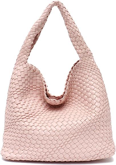 Women Vegan Leather Hand-Woven Tote Handbag Fashion Shoulder Top-handle Bag All-Match Underarm Ba... | Amazon (US)