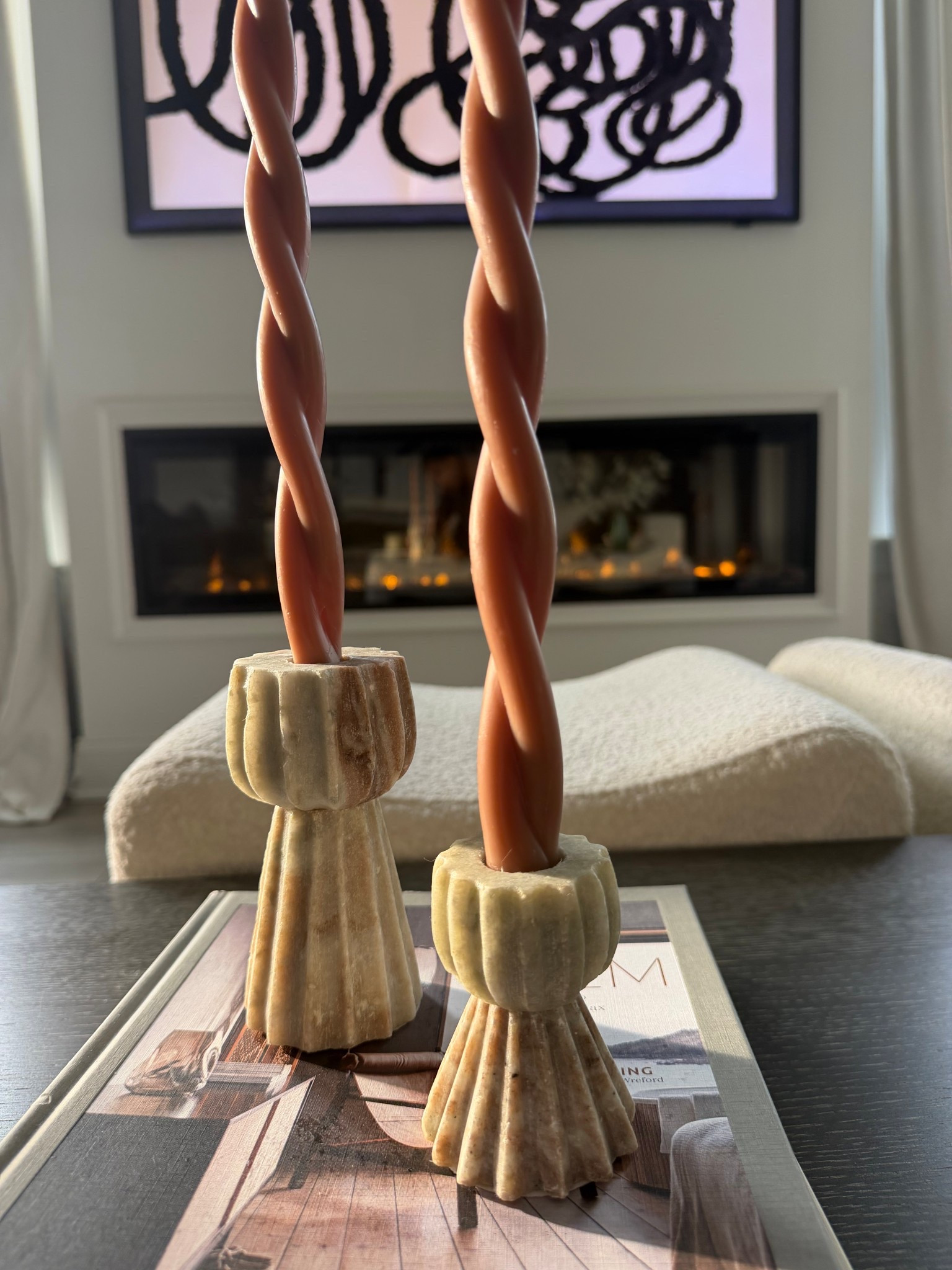 Sculptural details are doing everything for me lately 🤍 these twisted taper candles paired with these marble holders instantly elevate any space. Simple, warm, and intentional.

#LTKHome #LTKU