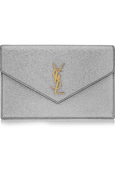 Monogramme Envelope small metallic textured-leather shoulder bag | NET-A-PORTER (US)
