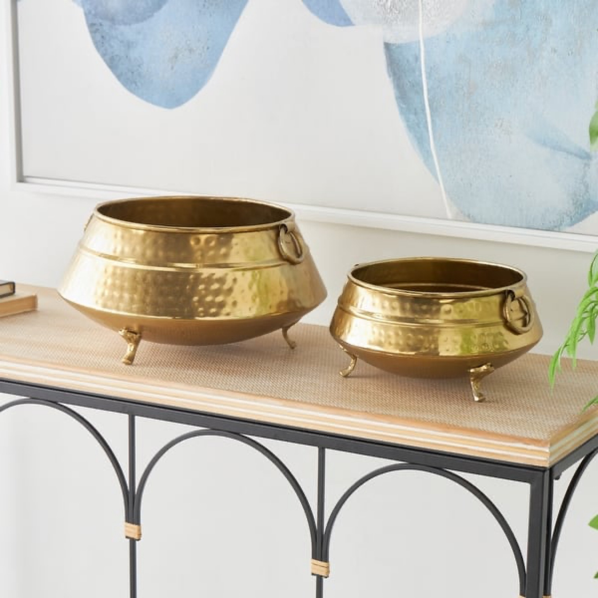 Hammered brass bowls