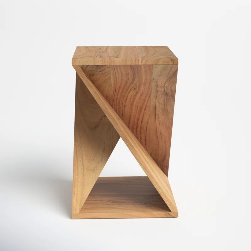 Rivera 24'' Tall Solid Wood Abstract End Table | Wayfair North America