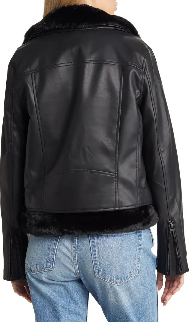 Faux Leather & Faux Fur Moto Jacket | Nordstrom