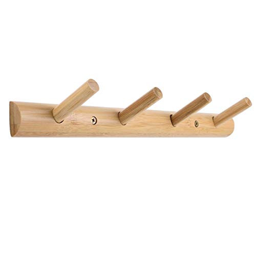 Homode Modern Bamboo Wooden Entryway Coat Hooks, Bathroom Kitchen Towel Rack, Wall Mounted Coat Rack | Amazon (US)