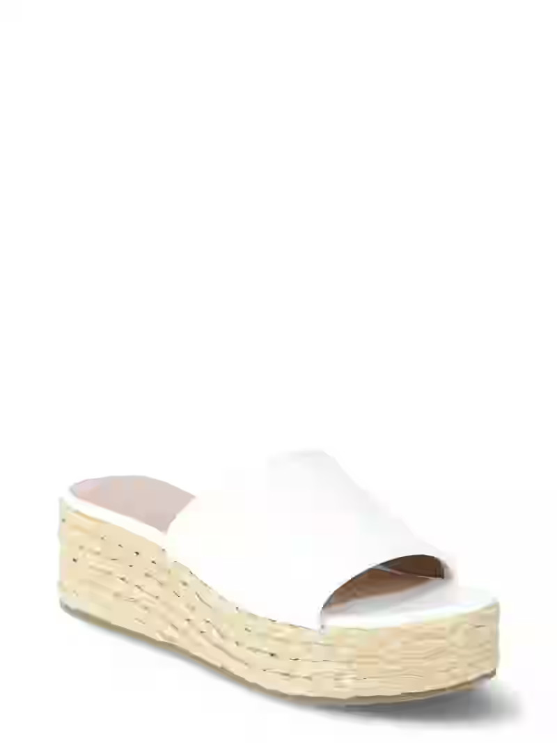 Time and Tru Women's Raffia Platform Slide Sandals | Walmart (US)