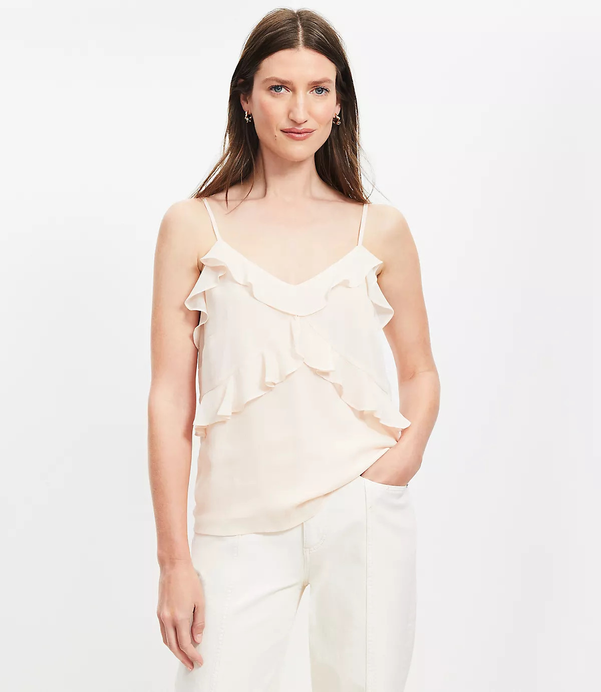 Chiffon Ruffle Cami | LOFT