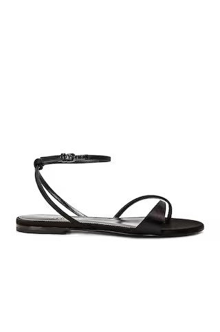 Saint Laurent Dive Flat Sandal in Navy & Nero | FWRD | FWRD 