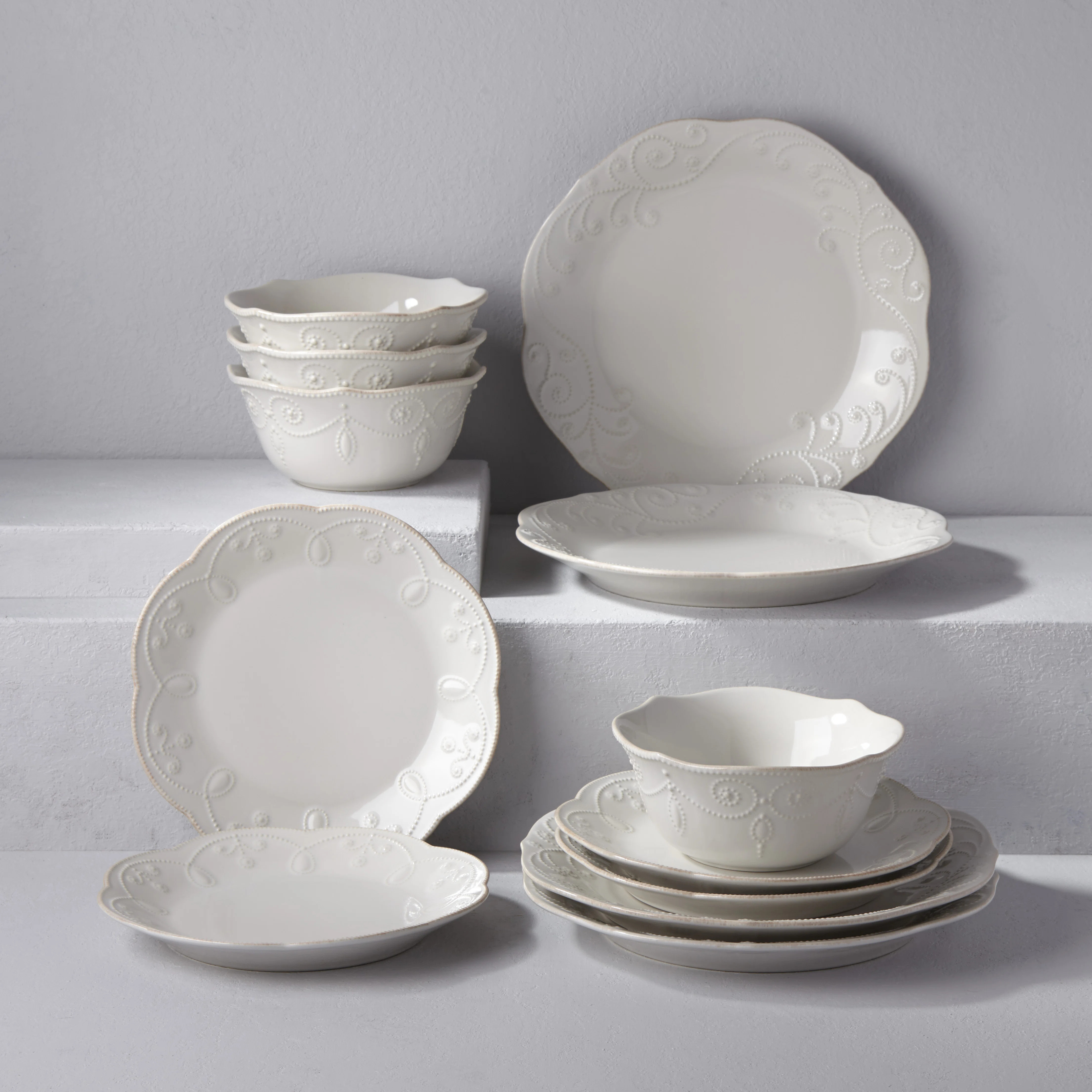 Lenox French Perle White 12-Piece Dinnerware Set & Reviews | Wayfair | Wayfair North America
