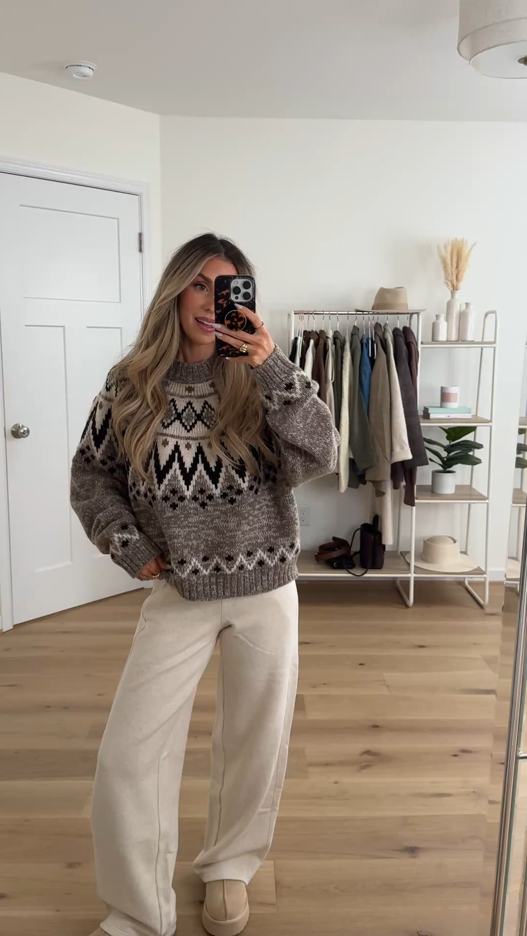 Cozy winter sweater: medium 
Fleece lined wide leg sweatpants: xxs #LTKCyberWeek

#LTKHoliday #LTKSeasonal #LTKFindsUnder100