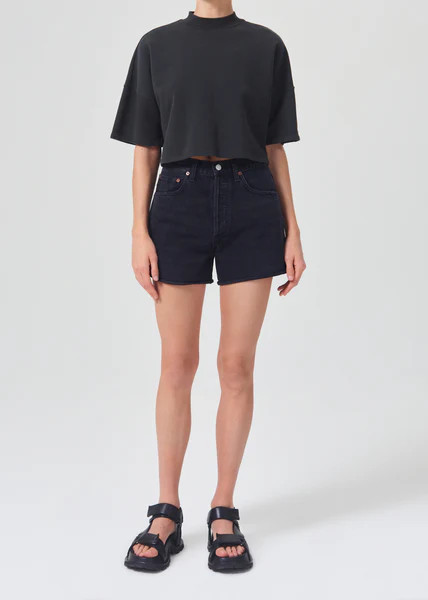 Dee High Rise Rolled Hem Short in Slow Burn | AGOLDE