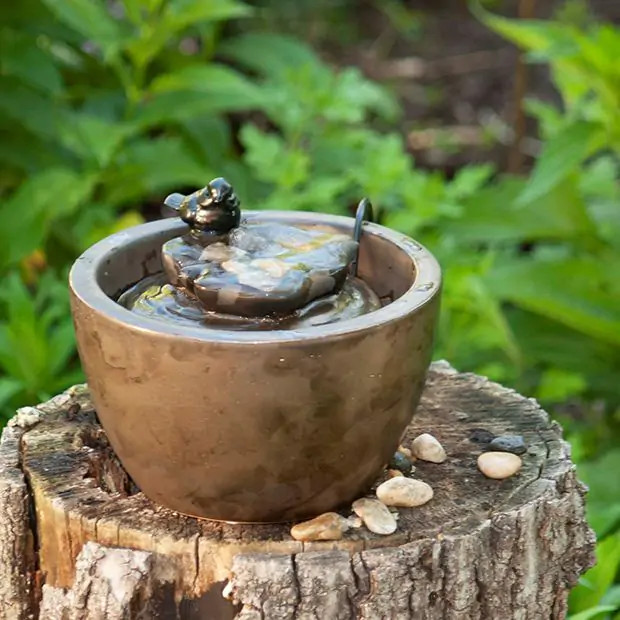 Ceramic Bird Small Water Fountain | Antique Farm House